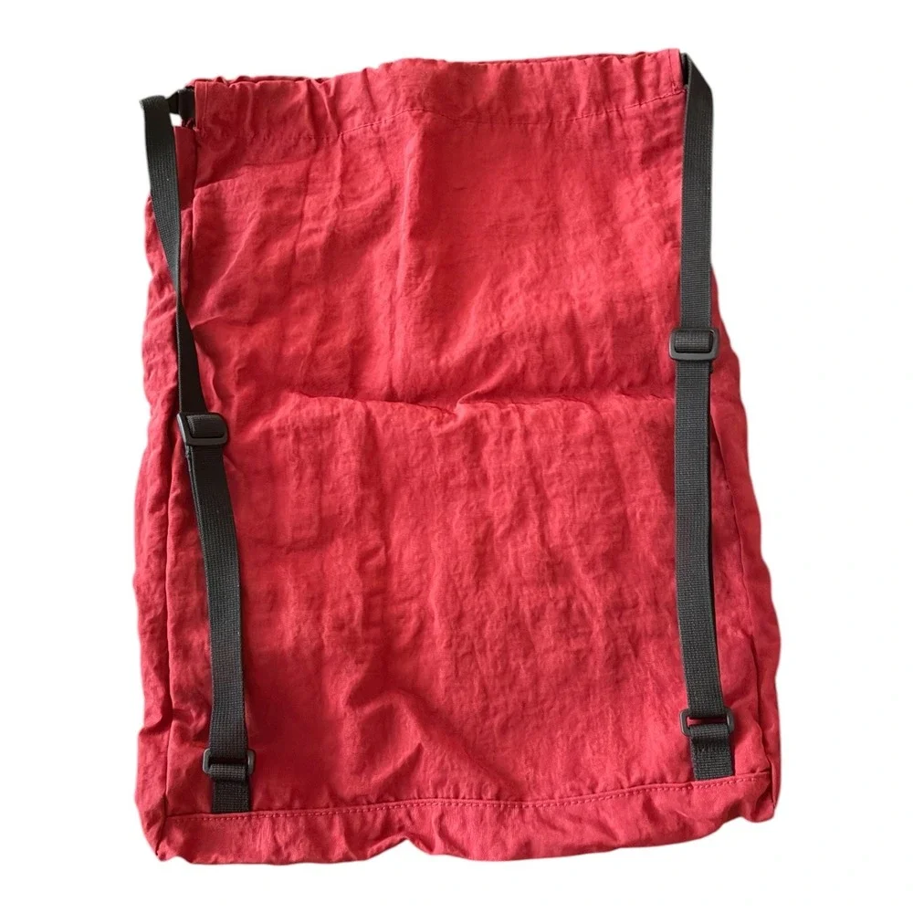 Eddie‎ Bauer Red Nylon Cinch Drawstring Backpack Bag Since 1920 Logo Lightweight